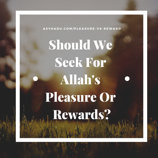 should we seek the pleasure of Allah or Rewards?